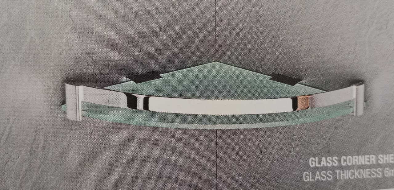 DECOR GLASS CORNER SHELF 9"*9" GC081